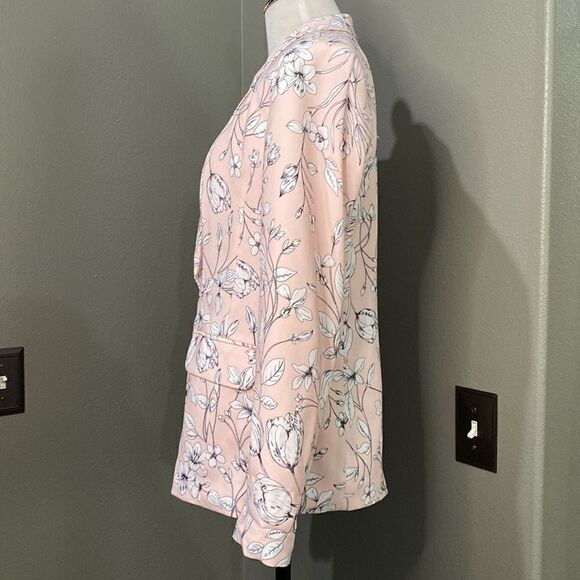 Roz & Ali Allover Floral Single Button Blazer Jacket - Picture 8 of 12